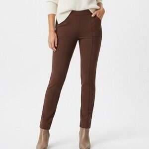 Soft Surroundings Chocolate Brown Ankle Length Pants‎ PL Petite Large Stretch